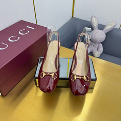 GG HIGH HEELS 65 IN RED GLOSSY LEATHER WITH GOLD HARDWARE