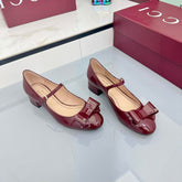 GG MARY JANE 25S IN RED LAMBSKIN WITH BOW