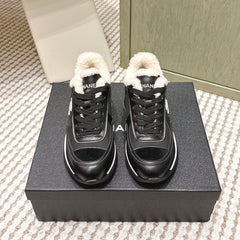 CHANEL 25S SNEAKERS IN BLACK SYNTHETIC FABRIC AND SUEDE CALFSKIN
