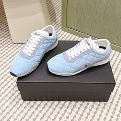 CHANEL 25S SNEAKERS IN LIGHT BLUE CALFSKIN AND SUEDE