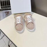 DIOR 25S DIOR STAR SNEAKERS IN NUDE PINK SUEDE AND WOOL