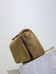 YSL 25S JAMIE 4.3 MINI 20 IN CARAMEL COGNAC SUEDE GOLD HARDWRE