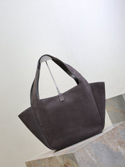 YSL 25S LE 5 À 7 BEA 50 IN DARK GRAY SUEDE GOLD HARDWARE