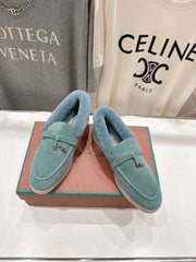 LP 25S SUMMER CHARMS WALK LOAFERS IN DUSTY TEAL SUEDE AND FLEECE