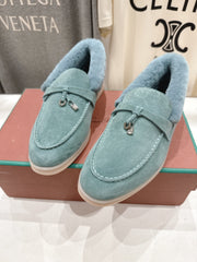 LP 25S SUMMER CHARMS WALK LOAFERS IN DUSTY TEAL SUEDE AND FLEECE