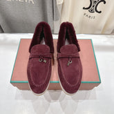 LP 25S SUMMER CHARMS WALK LOAFERS IN BURGUNDY SUEDE AND FLEECE