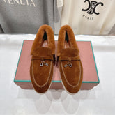 LP 25S SUMMER CHARMS WALK LOAFERS IN BURNT ORANGE SUEDE AND FLEECE
