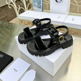 SANDALS FLAT SHOES BLACK