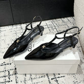 KITTEN T-BAR STRAP PUMP 5 CM IN BLACK PATENT CALFSKIN