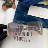 EMBOSSED LOGO SQUARE FRAME SUNGLASSES G0296 IN ACETATE AND METAL