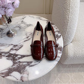 Reddish Brown Loafer Shoes Sheepskin