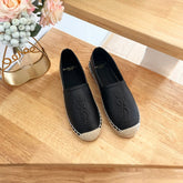 SL YVES EMBOSSED LOGO SLIP ON BLACK CALFSKIN