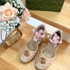 GG Crochet platform Espadrilles Blush Pink