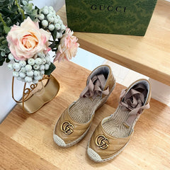 GG Crochet platform Espadrilles Saddle Brown