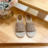 GG Casual Style Logo Sandals Brown Caramel