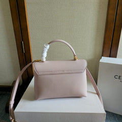 CELINE 25S NINO BAG 20MM IN LIGHT PINK GRAINED CALFSKIN GOLD HARDWARE