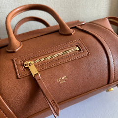 CELINE 25S NEW LUGGAGE 36MM IN CARAMEL BROWN CALFSKIN GOLD HARDWARE