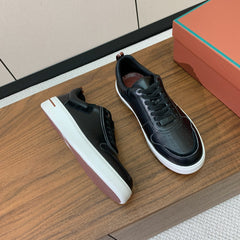 LP SNEAKERS IN BLACK CALFSKIN WITH WHITE SOLE