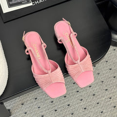 CC HIGH HEELS IN PINK QUILTED SUEDE