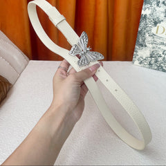 DIOR 25S BELT 20 MM IN CREAM WHITE CALFSKIN 571775