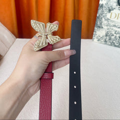 DIOR 25S BELT 20 MM IN RED CALFSKIN 567924