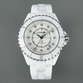 J12 Automatic White Ceramic Diamond Numerals White Dial