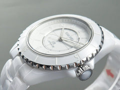 J12 Automatic White Ceramic White Numerals Black White Hands White Dial