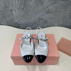 SMALL SQUARE HEAD MARY JANE SANDAL WHITE CALFSKIN