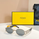 FIRST CRYSTAL OVAL FRAME SUNGLASSES 7067 IN METAL