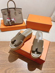 HM 25S HIGH WEDGE SANDALS IN MOCHA BROWN LAMBSKIN STYLE 15