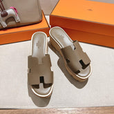 HM 25S HIGH WEDGE SANDALS IN MOCHA BROWN LAMBSKIN STYLE 15