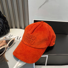 MM BASEBALL CAP IN ORANGE VELVET