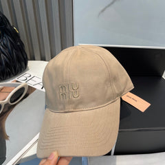 MM BASEBALL CAP IN BEIGE FABRIC BRAND EMBROIDERY