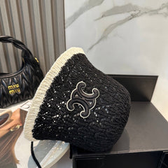 BUCKET HAT MODEL 652271 IN BLACK AND WHITE CROCHET