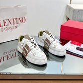 VALENTINO 25S GARAVANI VL7N SNEAKERS IN WHITE MIX BROWN LAMBSKIN