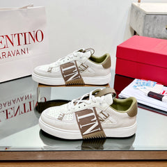 VALENTINO 25S GARAVANI VL7N SNEAKERS IN WHITE MIX BROWN LAMBSKIN