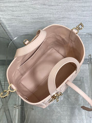 DIOR 25S ALWAYS BAG 22 IN LIGHT PINK MACROCANNAGE CALFSKIN GOLD HARDWARE