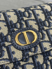 DIOR 25S 30 MONTAIGNE AVENUE BAG 23 IN BLUE CANVAS DIOR OBLIQUE JACQUARD