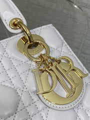 DIOR 25S LADY DIOR BAG 20 IN LILAC CANNAGE CALFSKIN GOLD HARDWARE