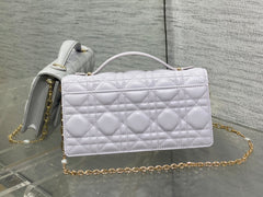 DIOR 25S DIOR TALK PHONE POUCH 21 IN PALE LILAC CALFSKIN GOLD HARDWRE