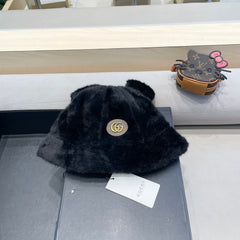 BUCKET HAT IN BLACK FLEECE 397930