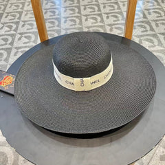 WIDE BRIM STRAW HAT BLACK 672709