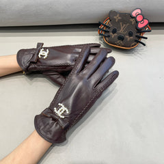 GLOVES IN BRUNETTE BROWN LAMBSKIN 415821