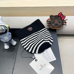 BEANIE HAT IN STELL BLACK MIX WHITE CASHMERE 436730