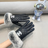GLOVES IN BLACK LAMBSKIN WITH RABBIT FUR 463793