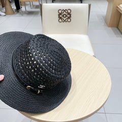 STRAW HAT OPEN WEAVE BLACK 674077