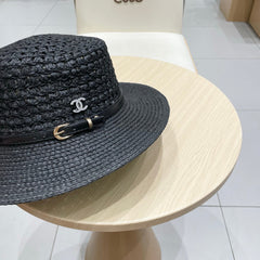 STRAW HAT OPEN WEAVE BLACK 674077