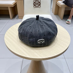 BERET HAT POLKA DOT DARK GRAY 672672