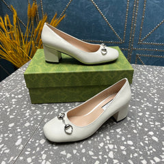 HIGH PUMP 55MM IN WHITE SHEEPSKIN