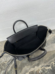 CELINE 25S NEW LUGGAGE 38MM IN BLACK SHINY LAMBSKIN GOLD HARDWARE